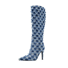 Load image into Gallery viewer, Denim Pointed Toe Boots