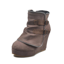 Load image into Gallery viewer, Suede Ankle Wedge Boot