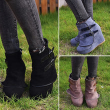 Load image into Gallery viewer, Suede Ankle Wedge Boot