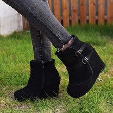 Load image into Gallery viewer, Suede Ankle Wedge Boot
