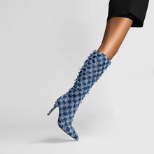 Load image into Gallery viewer, Denim Pointed Toe Boots