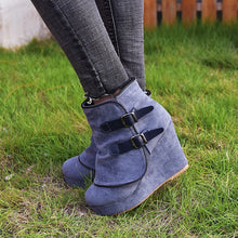 Load image into Gallery viewer, Suede Ankle Wedge Boot