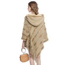 Load image into Gallery viewer, Autumn Knitted Women Fur Hooded Ponchos and Caps Winter