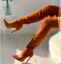 Load image into Gallery viewer, Brown Thigh High Boots