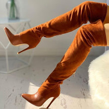 Load image into Gallery viewer, Brown Thigh High Boots