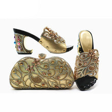 Load image into Gallery viewer, Coffee Color Matching Shoes and Bag Set