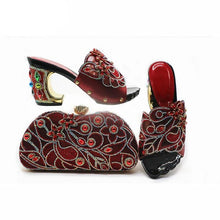 Load image into Gallery viewer, Coffee Color Matching Shoes and Bag Set