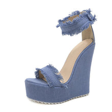 Load image into Gallery viewer, Denim Sandals Summer Roman
