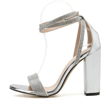 Load image into Gallery viewer, Silver Bling Crystal Sandals