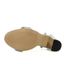 Load image into Gallery viewer, Silver Bling Crystal Sandals