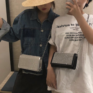 Fashion Silver Satin Women Shoulder Bags