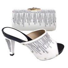 Load image into Gallery viewer, Italian Shoes and Bag Set Decorated with Rhinestone