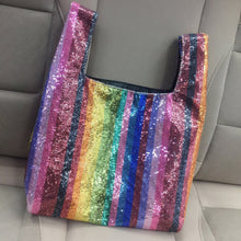 Load image into Gallery viewer, Colorful Rainbow Sequins Totes