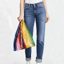 Load image into Gallery viewer, Colorful Rainbow Sequins Totes