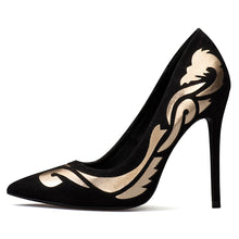 Load image into Gallery viewer, Black & Gold Heels