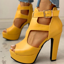 Load image into Gallery viewer, Peep Toe Platform Summer Sandals