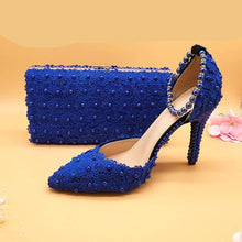Load image into Gallery viewer, White Lace Flower Shoes and Handbag
