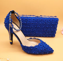 Load image into Gallery viewer, White Lace Flower Shoes and Handbag