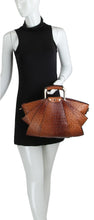 Load image into Gallery viewer, OSTRICH CROC SATCHEL WITH WALLET