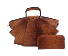 Load image into Gallery viewer, OSTRICH CROC SATCHEL WITH WALLET