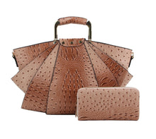 Load image into Gallery viewer, OSTRICH CROC SATCHEL WITH WALLET