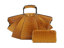 Load image into Gallery viewer, OSTRICH CROC SATCHEL WITH WALLET