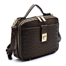 Load image into Gallery viewer, OSTRICH CROC CROSSBODY SATCHEL