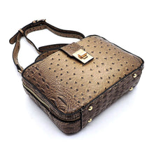 Load image into Gallery viewer, OSTRICH CROC CROSSBODY SATCHEL