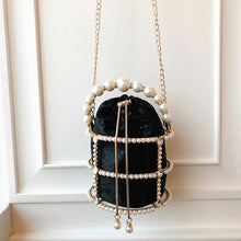 Load image into Gallery viewer, Hollow Out Pearl Bucket Evening Bag