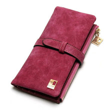 Load image into Gallery viewer, New Fashion Women Wallets Drawstring Nubuck Leather Zipper