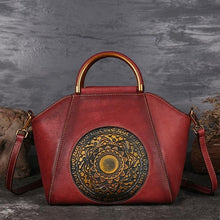 Load image into Gallery viewer, New Women Handbags Genuine Leather Shell Totes Geometric Vintage Cowhide