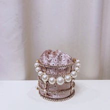 Load image into Gallery viewer, Hollow Out Pearl Bucket Evening Bag
