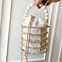 Load image into Gallery viewer, Hollow Out Pearl Bucket Evening Bag
