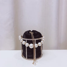 Load image into Gallery viewer, Hollow Out Pearl Bucket Evening Bag