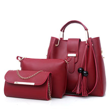 Load image into Gallery viewer, High quality patent leather vintage ladies shoulder bags 3pcs