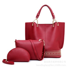 Load image into Gallery viewer, High quality patent leather vintage ladies shoulder bags 3pcs