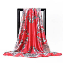 Load image into Gallery viewer, Silk Scarves for Women Print Satin Square Head