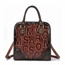 Load image into Gallery viewer, New Vintage Genuine Leather Totes Women Letter Zipper
