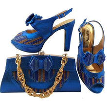Load image into Gallery viewer, Italian Shoes and Bag Set Decorated with Rhinestone