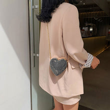 Load image into Gallery viewer, New Style Fashion Rhinestone Heart Box Bag