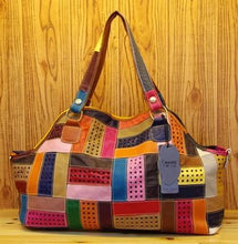 Load image into Gallery viewer, Splicing hollow stripe single shoulder bag