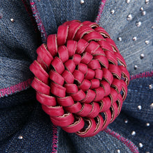 Load image into Gallery viewer, 3D denim roses flowers shoulder bag embossed