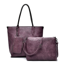 Load image into Gallery viewer, Genuine Leather Handbags Luxury Solid 3 Set