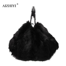 Load image into Gallery viewer, Sweet Girls Soft Black White Handbags Faux Fur