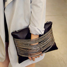 Load image into Gallery viewer, Women black leather Purses And Handbags evening clutch
