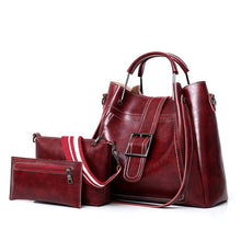 Load image into Gallery viewer, High quality patent leather vintage ladies shoulder bags 3pcs