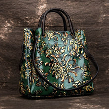 Load image into Gallery viewer, Natural Skin Embossed Messenger Shoulder Female Handbag