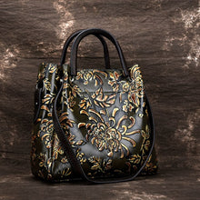 Load image into Gallery viewer, Natural Skin Embossed Messenger Shoulder Female Handbag