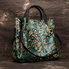 Load image into Gallery viewer, Natural Skin Embossed Messenger Shoulder Female Handbag