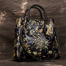 Load image into Gallery viewer, Natural Skin Embossed Messenger Shoulder Female Handbag
